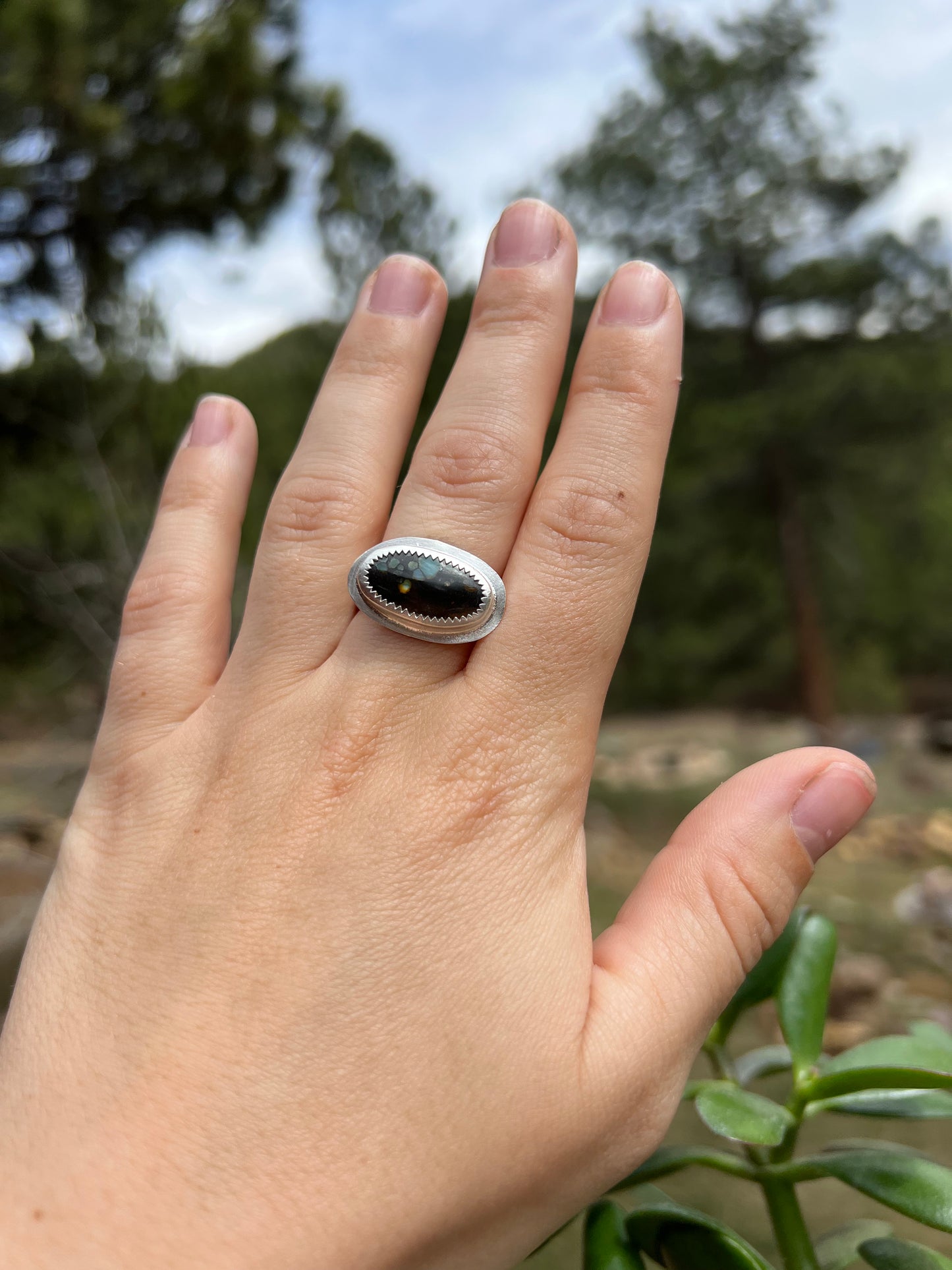 Desert Bloom Variscite Ring - Size 7.75
