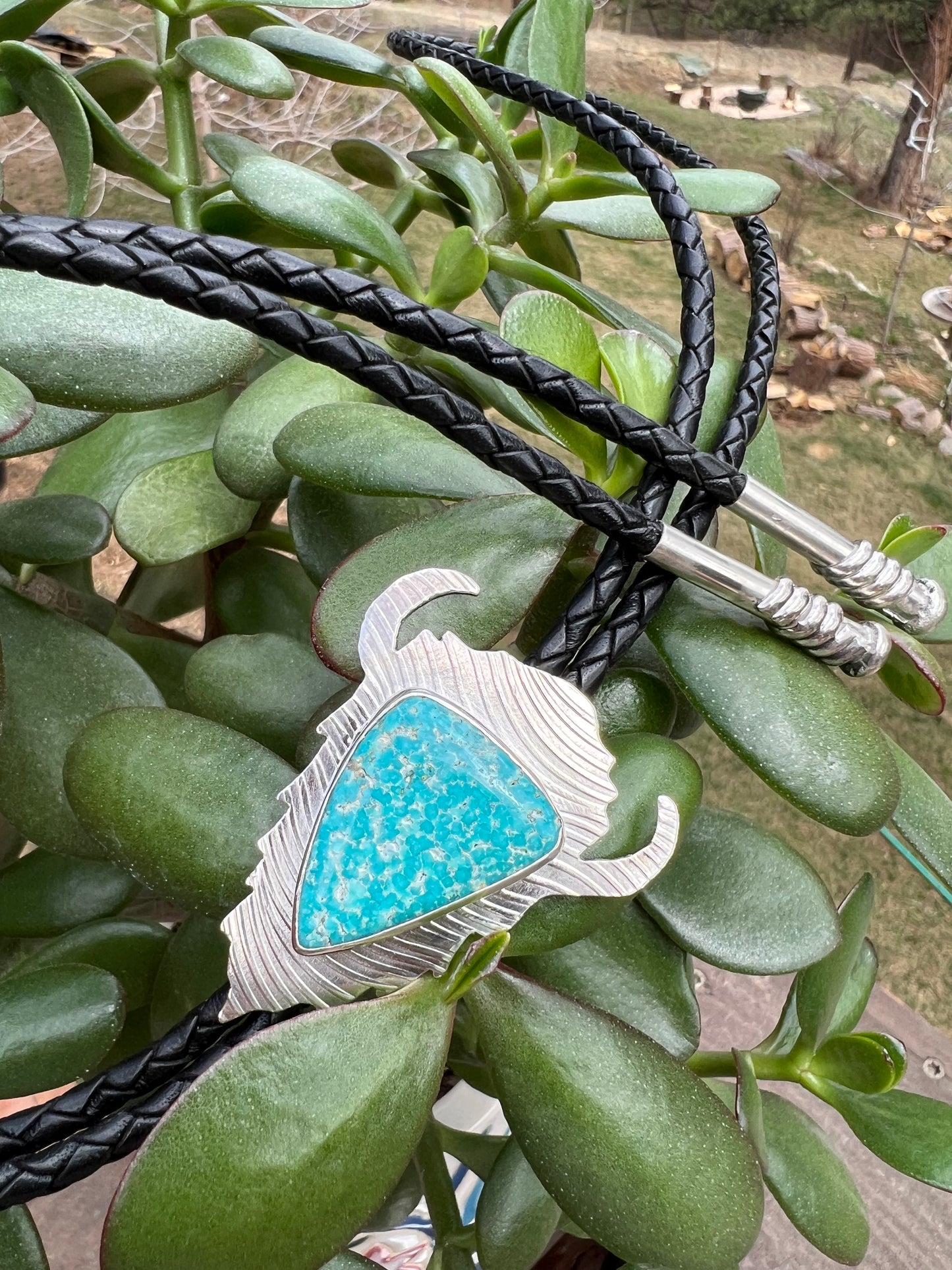 Whitewater Turquoise Bison Bolo