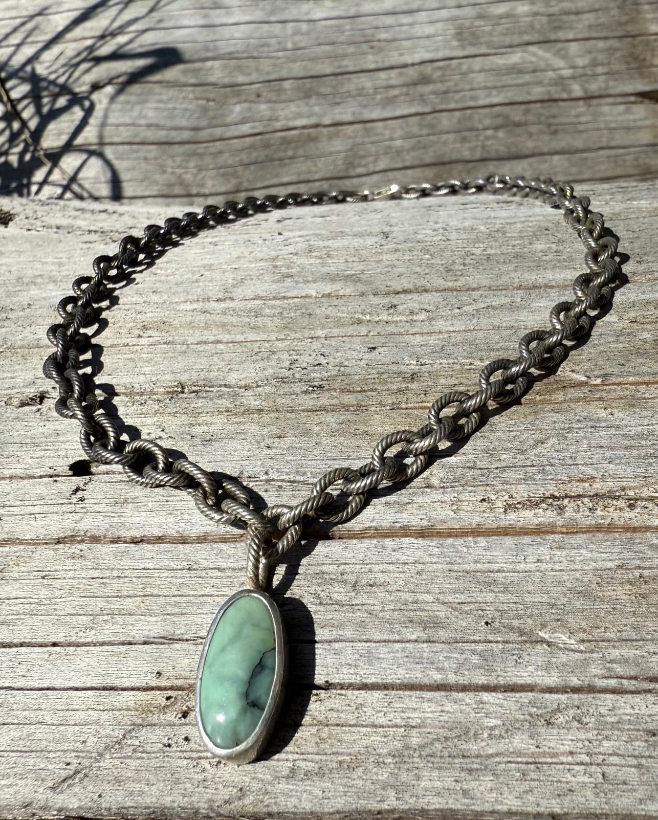 Chunky Chain Desert Bloom Variscite Necklace