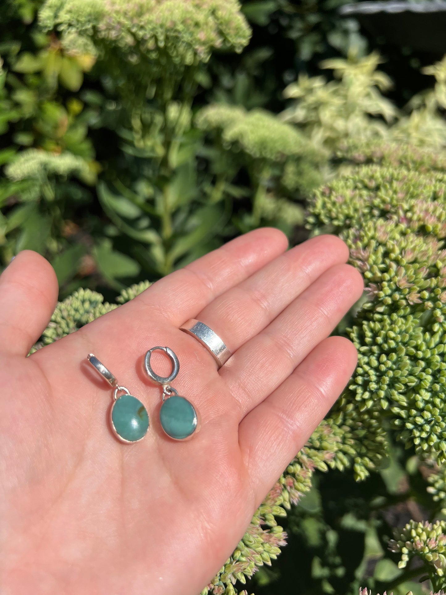 Baby Blue Huggie Earrings