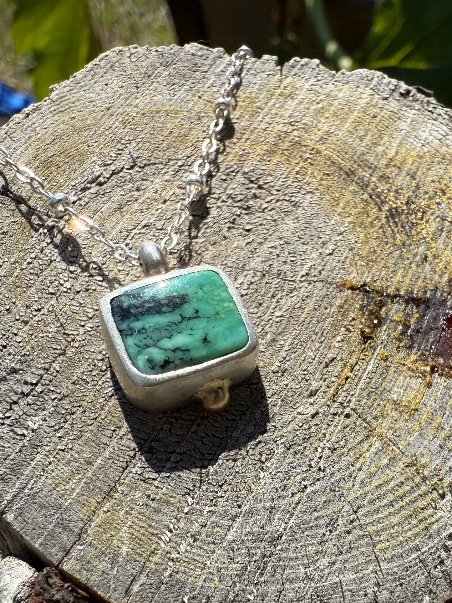 Snowville Variscite & 14k Dot Necklace