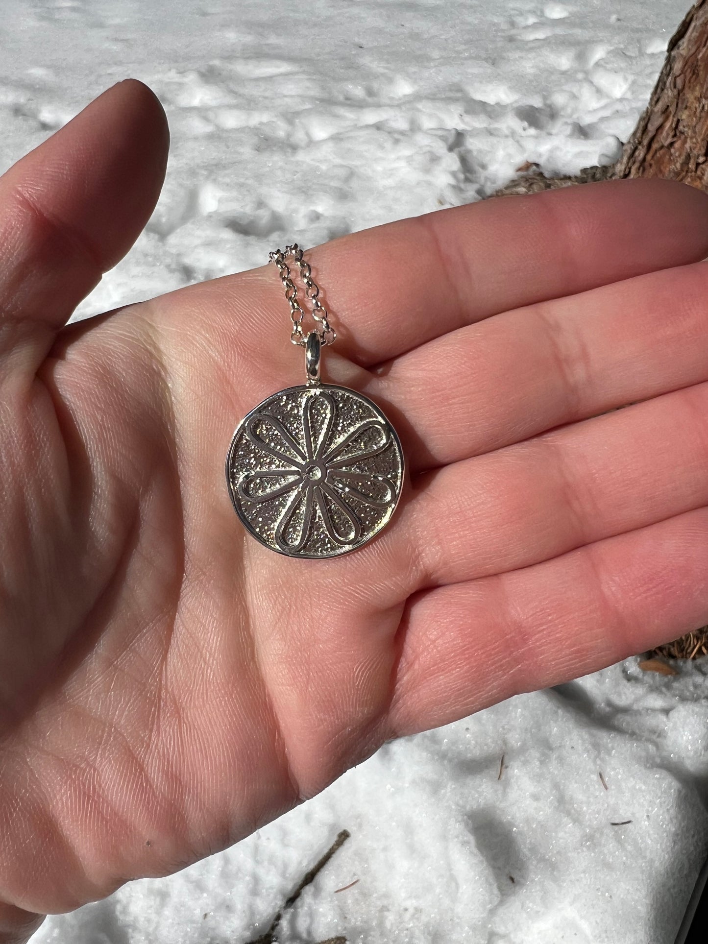 Sterling Silver Daisy Necklace