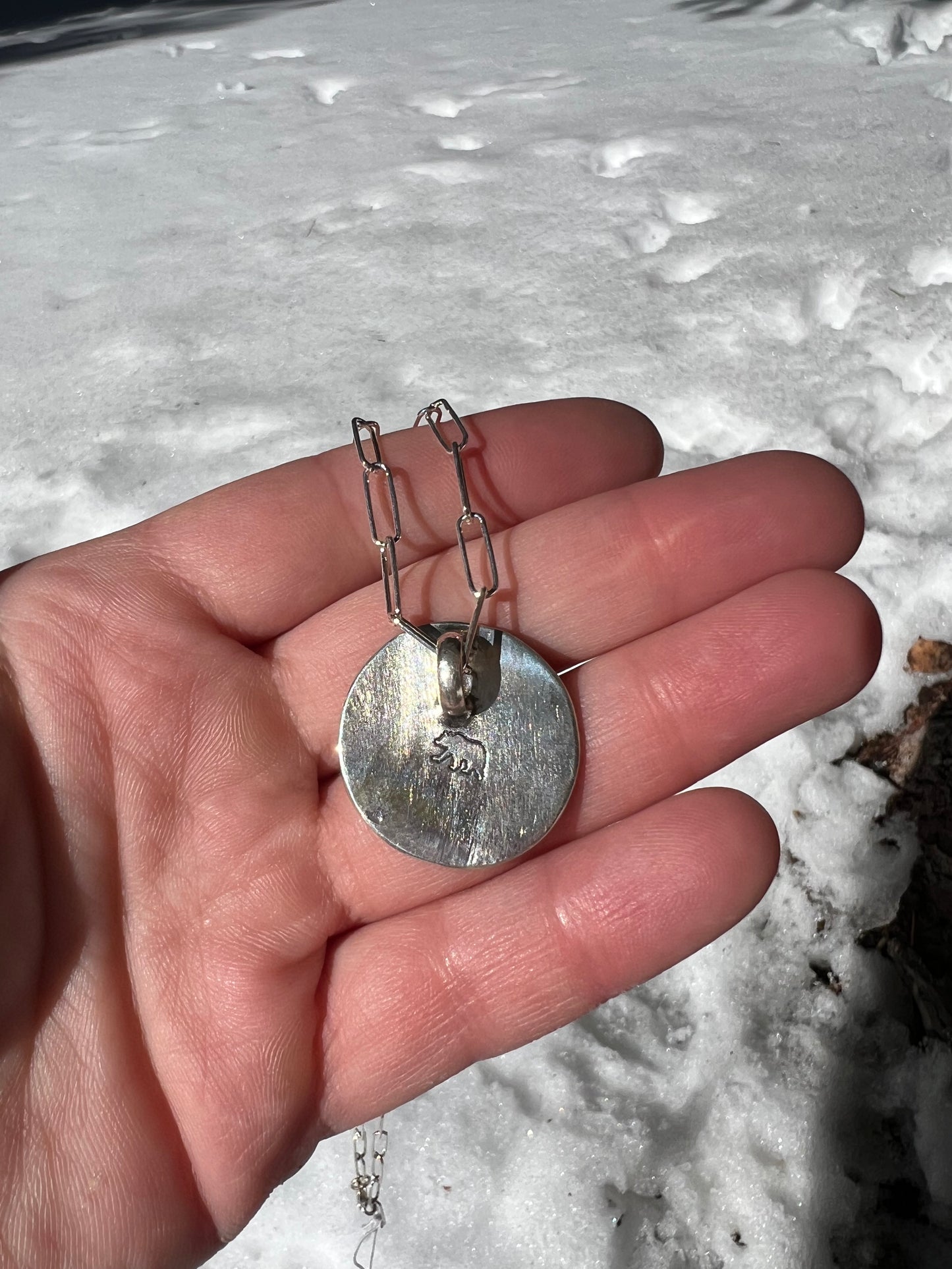 Sterling Silver Patina Daisy Necklace