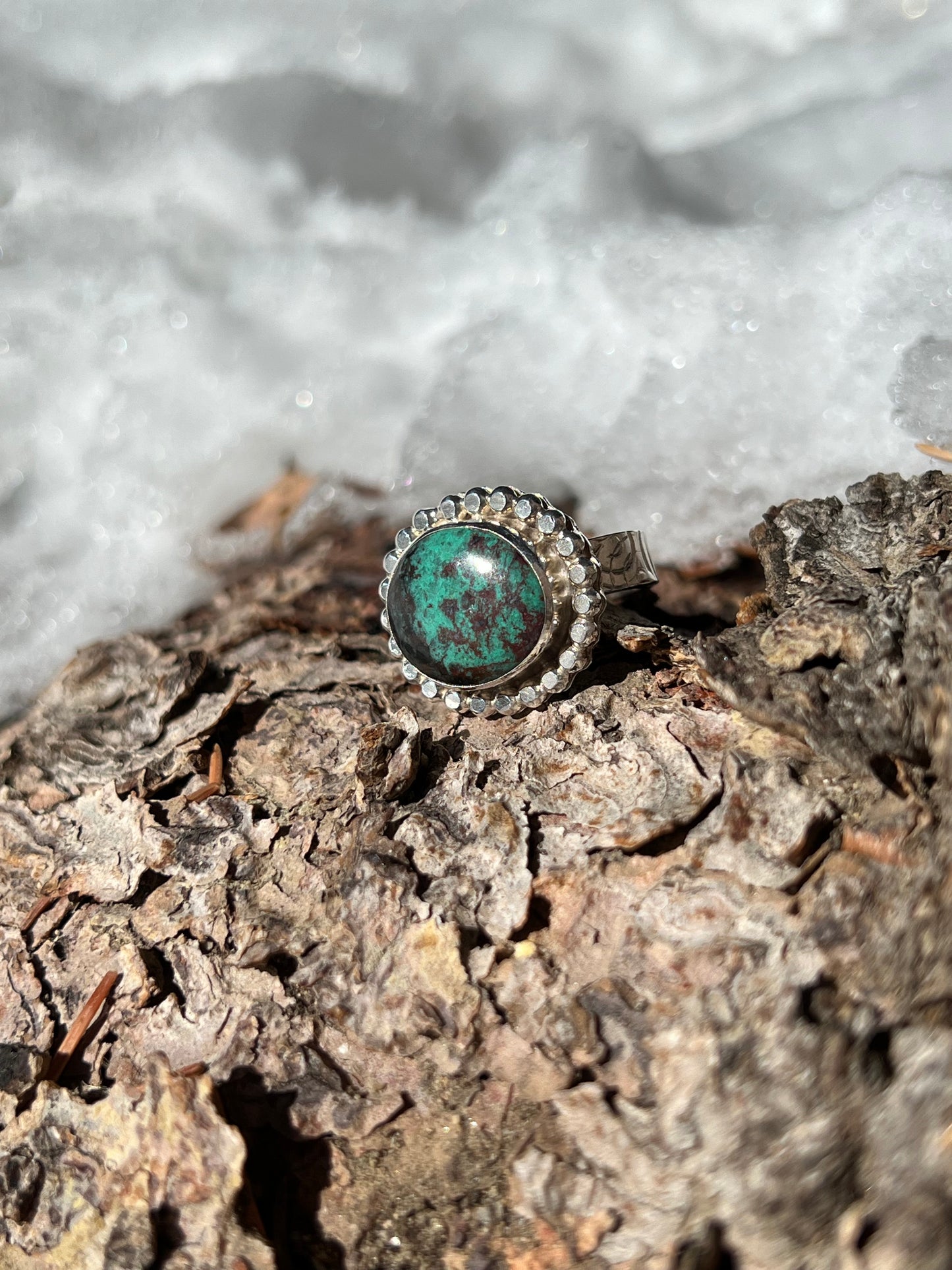 Sonoran Sunrise Chrysocolla Ring - Size 7.5