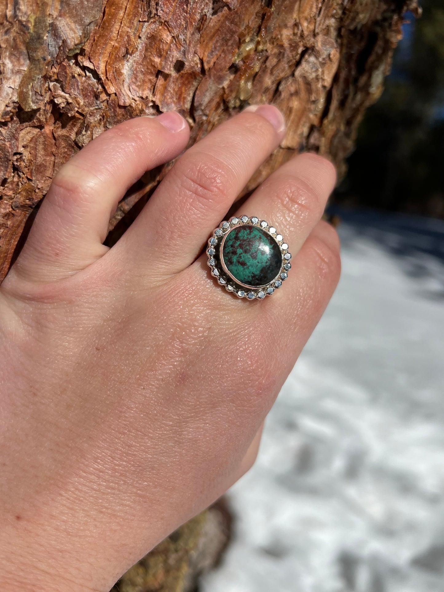 Sonoran Sunrise Chrysocolla Ring - Size 7.5