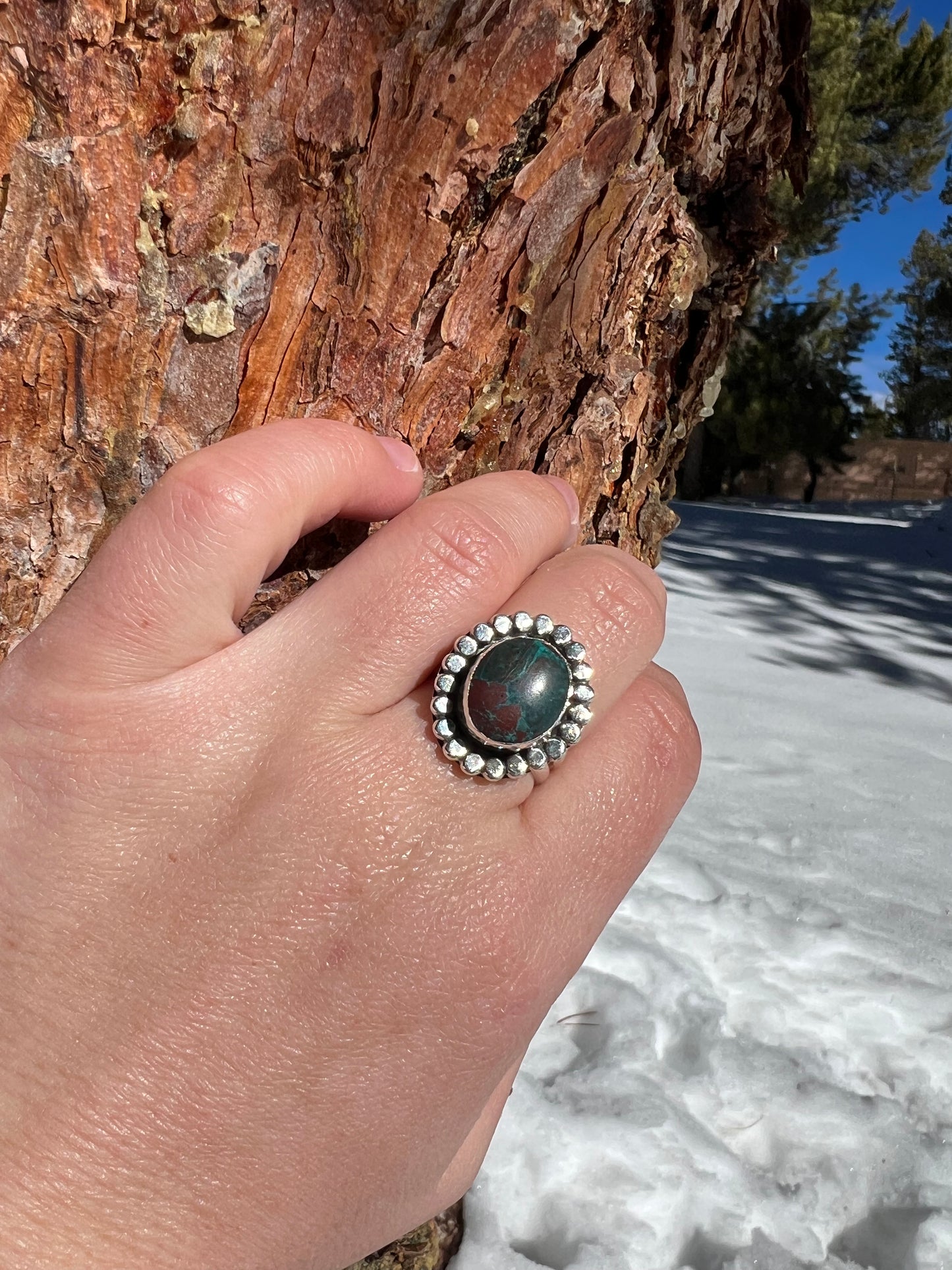 Sonoran Sunrise Chrysocolla Ring - Size 7.75