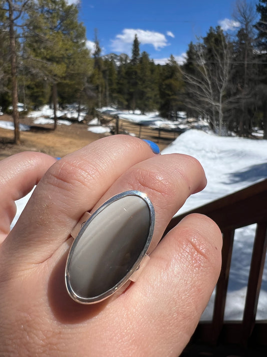 Polish Flint Ring - Size 8