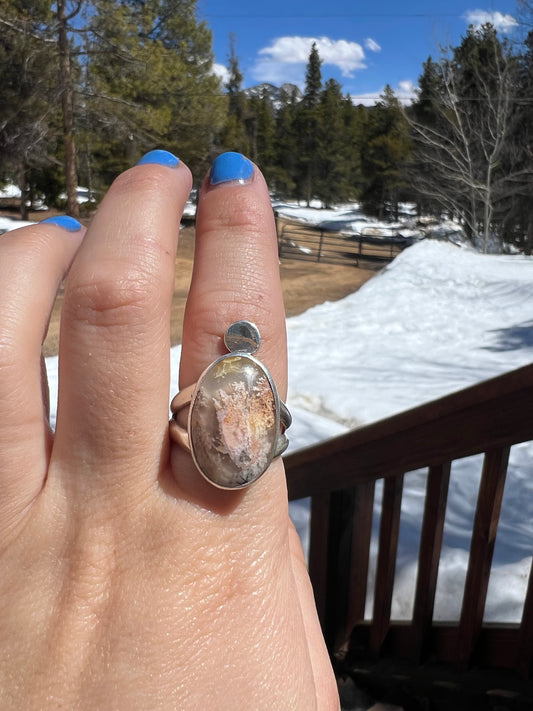 Plume Agate Ring - Size 9.25