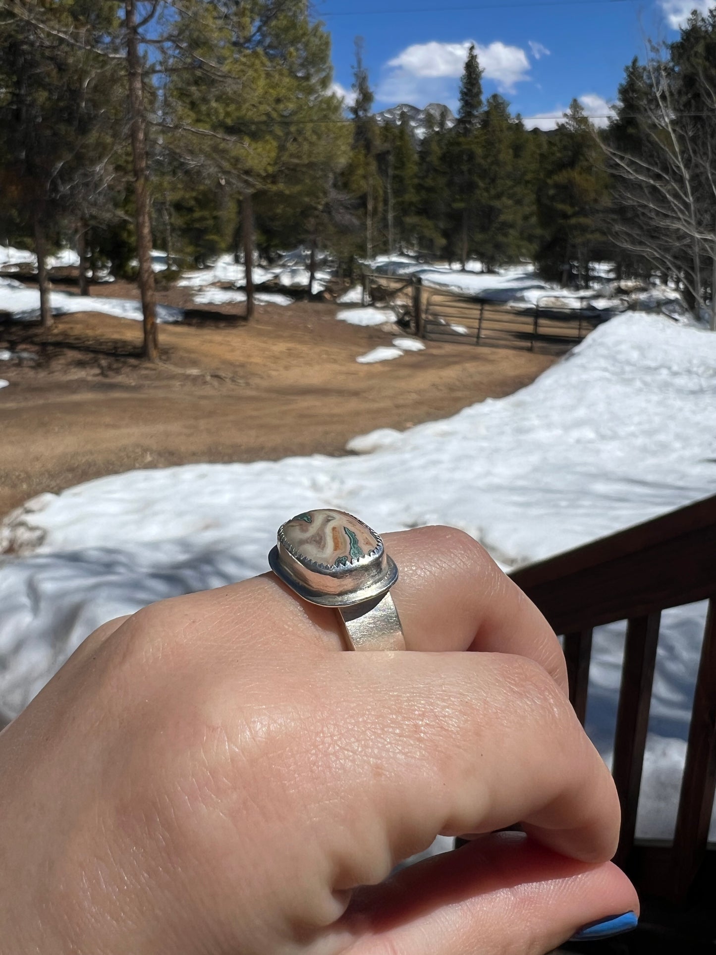 Idaho Seam Agate Ring - Size 8