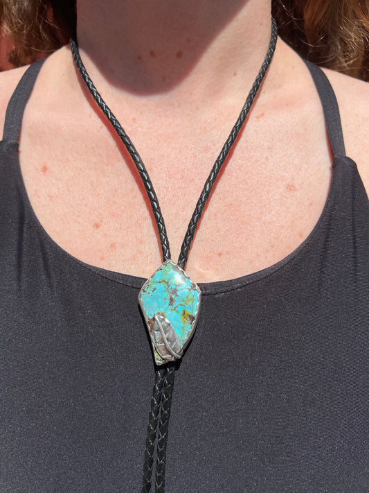 Turquoise Claw & Leaf Bolo
