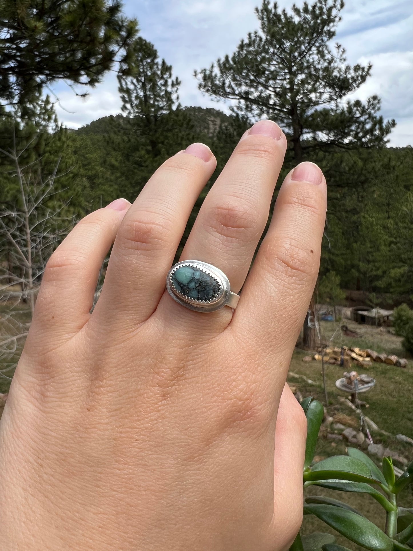 Desert Bloom Variscite Ring - Size 7.5