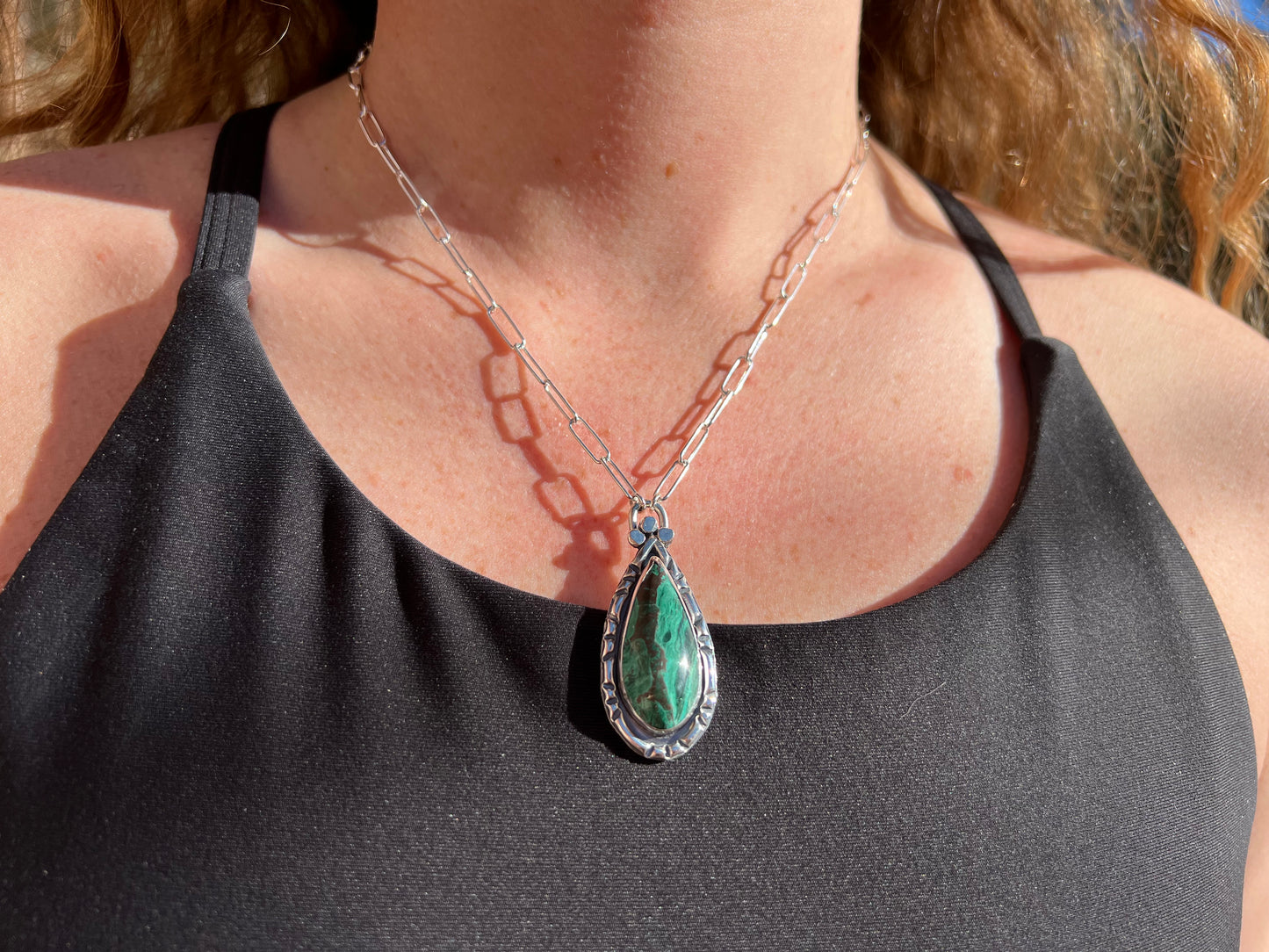 Malachite Teardrop Necklace