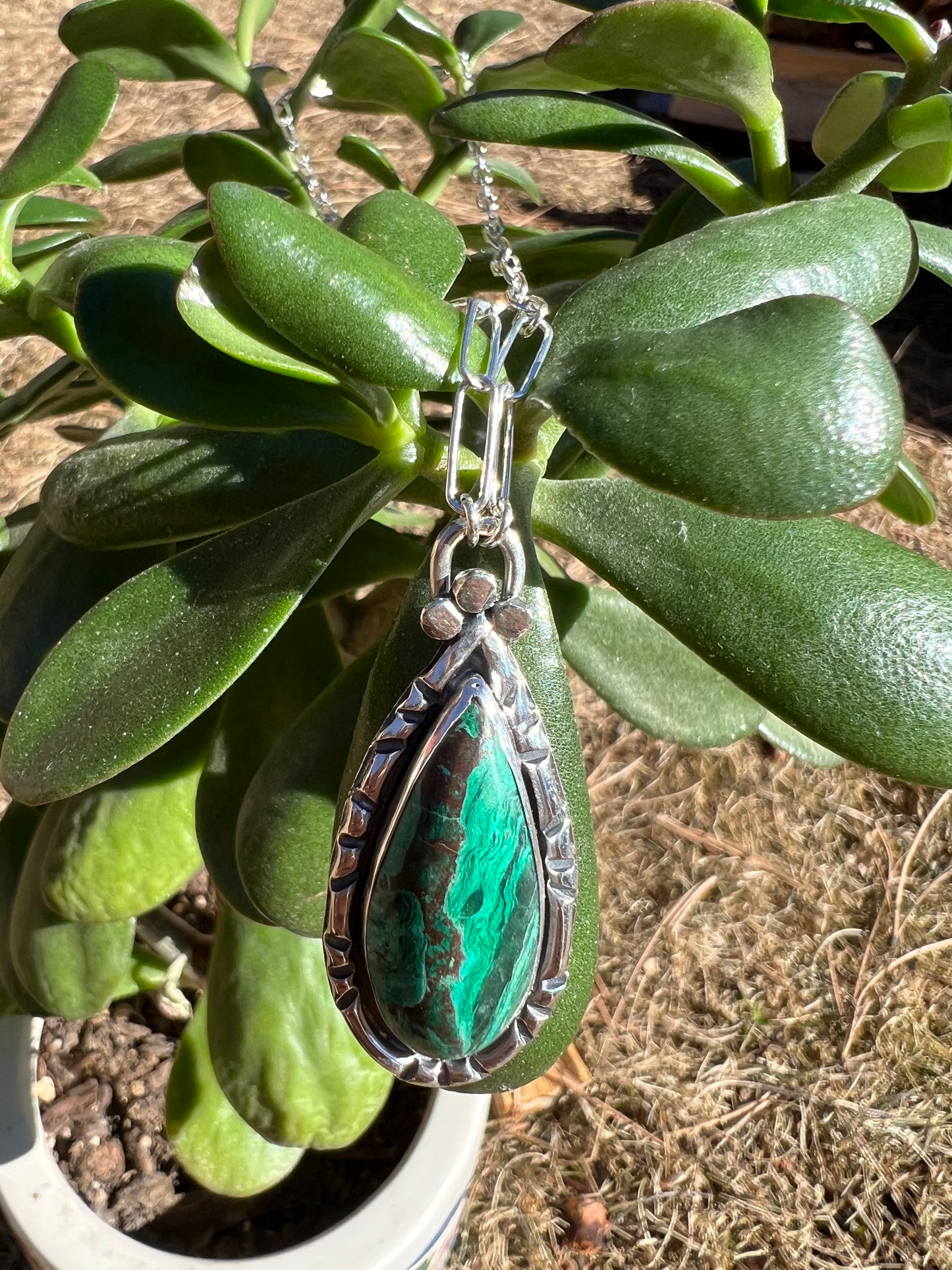 Malachite Teardrop Necklace