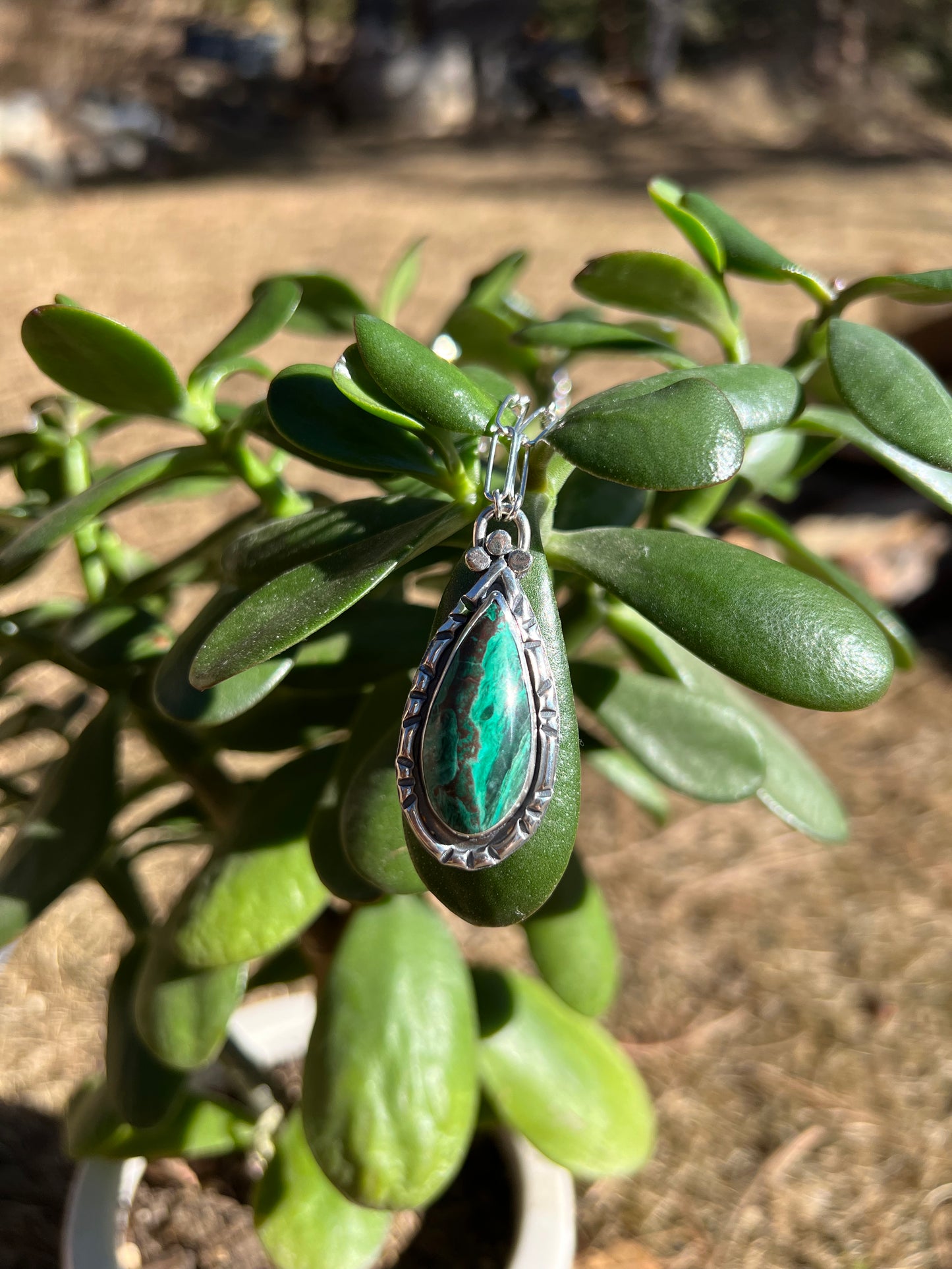 Malachite Teardrop Necklace