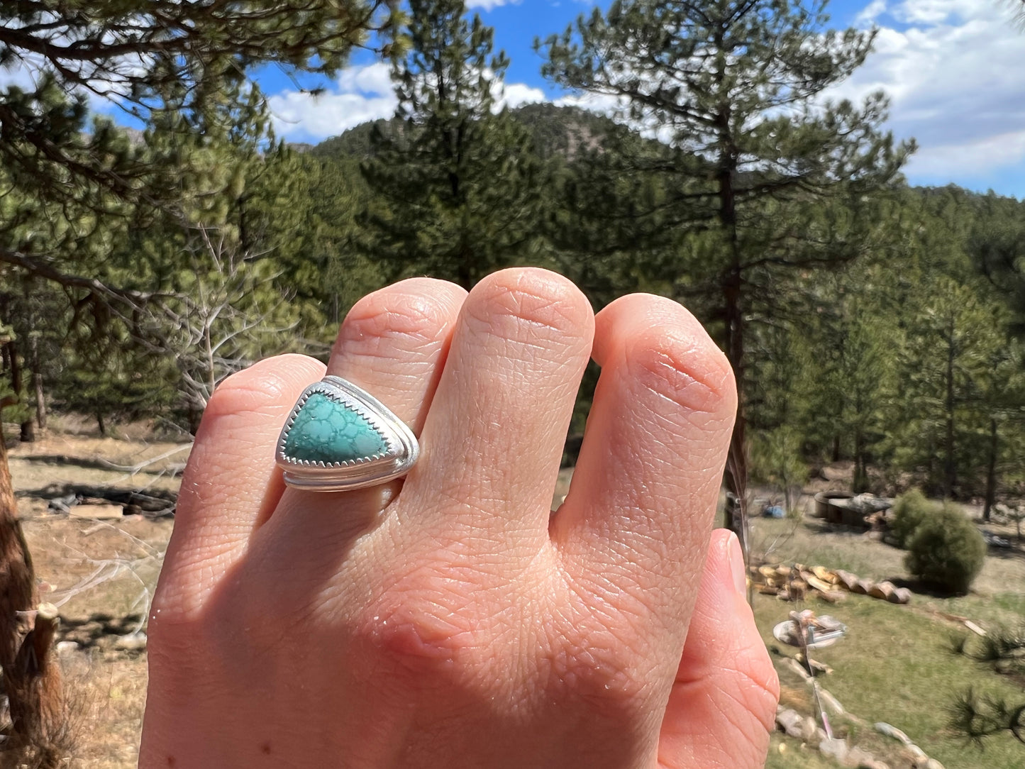 Whitewater Turquoise Ring - Size 6.5