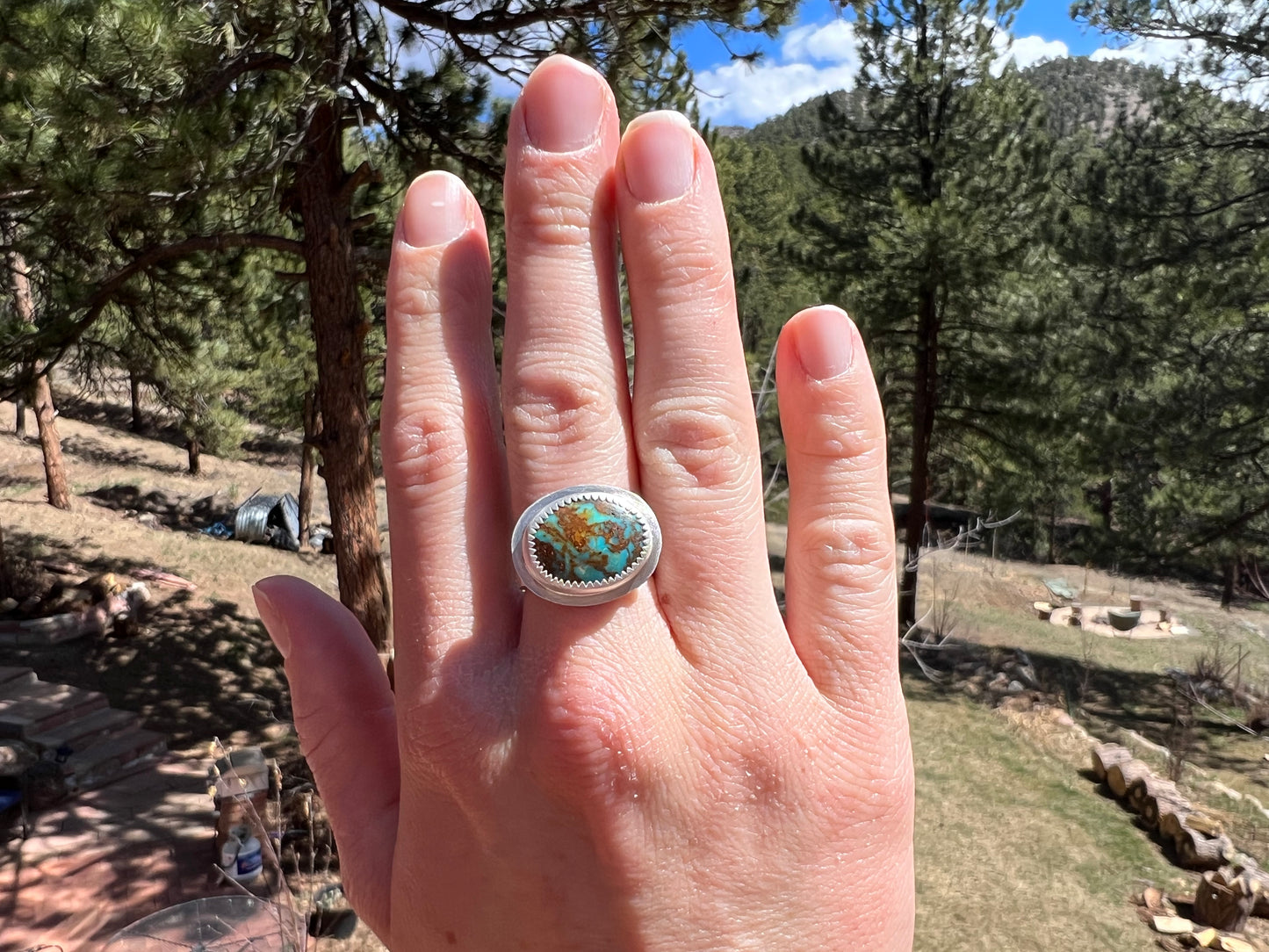 Rising Phoenix Turquoise Ring - Size 7.5